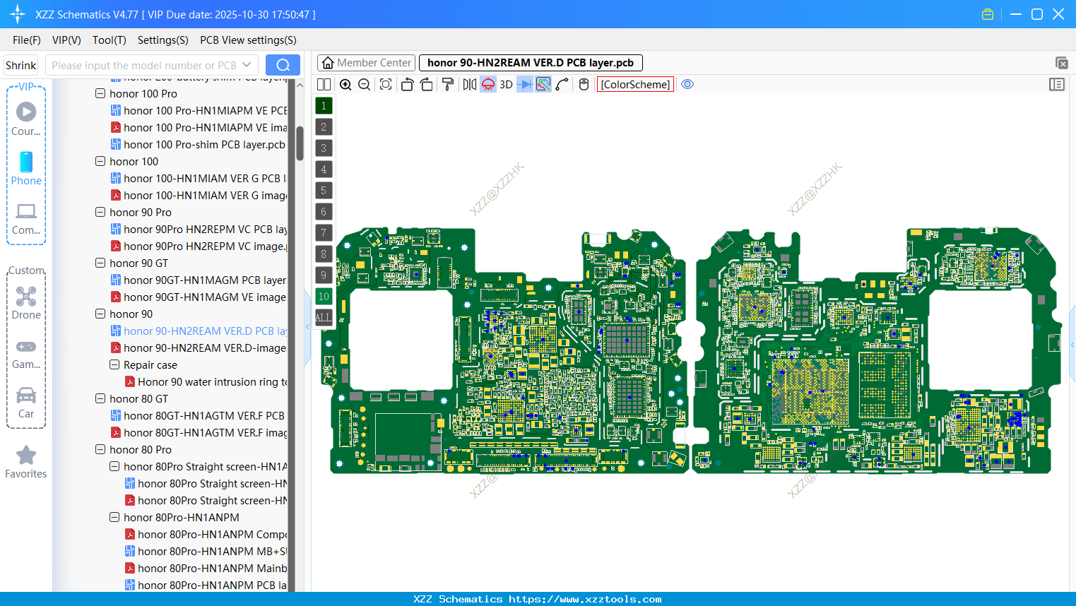 Honor 90-HN2REAM VER.D PCB Layer